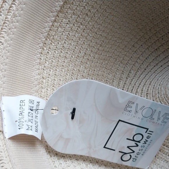 Straw Hat Crocheted Band Medium Fringed Brim OSFM - Picture 11 of 11